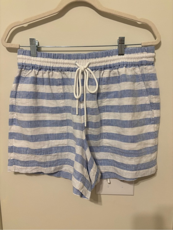 Lou & Grey Pants - Lou & Grey Blue and White Striped Drawstring Shorts
